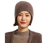 Ailaile Cappelli Beanie Donna Autunno Inverno Morbido Caldo Lana Merino Cashmere Knit Cap, Marrone, taglia unica