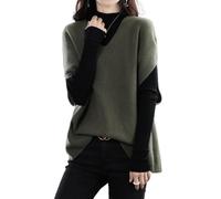 Ailaile Maglione da donna gilet 100% lana merino leggero senza maniche pullover con scollo a V maglia gilet base top corti, Verde Matcha., L