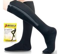 Ailaka Calze a compressione con cerniera 15-20 mmHg per uomo e donna, supporto per dita chiuse, calze graduate per vene varicose, perfette per atletica, corsa, viaggi in aereo,