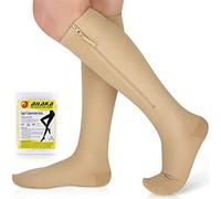 Ailaka Calze a compressione mediche con cerniera, 15-20 mmHg, calze a compressione al ginocchio per uomini e donne, calze di supporto per dita vicine, per vene varicose, edema, recupero, gravidanza,