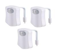 Ailan 3 pacchi/Lotto Sensore di Luce per WC Facile da Usare Sensore di Movimento per Bagno Illuminazione Luce per WC attivata in plastica sensibile alla Luce, 8 Colori