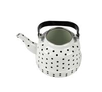 Ailan Bollitore in porcellana smaltata resistente per acqua bollente, progettato con manico antiscottatura, bollitore per tè e caffè in smalto, manico antiscottatura per fornello, Bianco, 14x14.5 cm