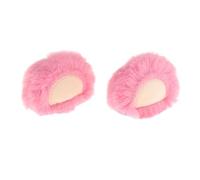 Ailan Divertenti copriorecchie in peluche, accessori per casco, decorazioni leggere e Per creative per le orecchie, per attività in bicicletta, equitazione, pattinaggio, casco, Orso Rosa