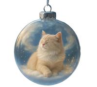 Ailan Globo di neve 3D con gatto, decorazioni per l'albero di Natale, ciondolo leggero, acrilico leggero, per gli amanti dei gatti Natale, B
