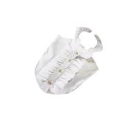 Ailan Il colletto a balze con colletto a costine attaccato alla camicetta bianca è un'opzione chic per le donne che escono con una chiusura monopetto dorata con bottoni. Camicetta bianca per donne con