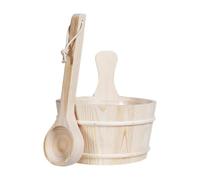 Ailan Set di secchio e mestolo per sauna da 4 litri, accessori da bagno di qualità per un'esperienza rilassante in spa. Il colore e la consistenza possono variare. Accessori per bagno turco SPA,