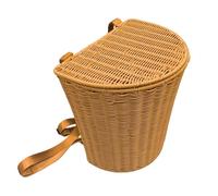 Ailan Zaino da picnic in rattan artificiale con cinghie, cestino, tè facile da pulire, trasportare, raccogliere, campeggio - 20x15x20 cm