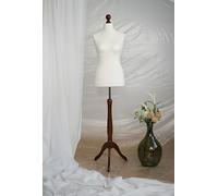 AILANT Manichino sartoriale donna, manichino da sarta femminile, Rivestimento ecrù (Dark wood, M 42/44)