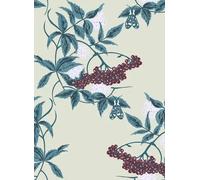 Ailanto Carta da parati Sambuco - Berry Red & Ebony Green