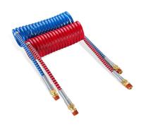Ailbiuko Set di bobine per tubi flessibili per freni pneumatici, 4,5 m, rosso e blu, per semi camion, trattori, rimorchi, raccordi NPT DOT da 1/2" (lunghezza 4,1 m x 30,5 cm cavo trattore)