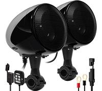 Aileap SPK350X 4 pollici Full Range Impermeabile Moto Altoparlanti stereo Bluetooth Amplificatore per Motociclo Sistema audio per ATV RZR UTV (Nero,Maglia)