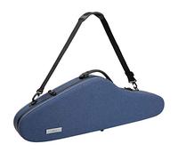 Aileen Custodia rigida per violino 4/4, in tessuto di lusso, rivestita con sospensione igrometro, blu denim