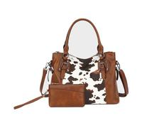 Aileese Borsa da donna in morbida pelle, stile retrò, vintage, con manico superiore, stile casual, con tasca, Stile 3 Marrone 2pz, 13 inches