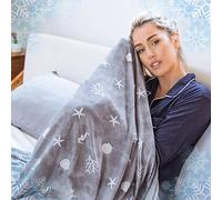 Ailemei Direct Estiva Coperta di Rinfrescante 2 Lati, Super Morbido Traspirante Coperta di Raffreddamento, Leggera Tema Costiero Estivo per Divano Letto Viaggio, 127 x 178 cm Grigio