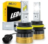 AILEO Lampadine LED 9007, Nuovissimo Aggiornamento 2024 con 12 Chip CSP LED, Luce Fredda da 6000k,180W, Luminosità di 16000LM, Installazione Plug & Play, Design Perfetto 1:1, Confezione da 2