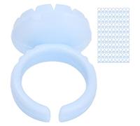 Ailgely 100 Bicchieri Usa e Getta con Anelli di Colla per Extension Ciglia Migliore Efficienza di Innesto a Casa o in Salone, Materiale PP Ecologico, Diametro 1,5 Cm (Blu 100 pezzi per confezione)