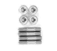 Ailgely 4 Pz Dadi Prigionieri di Scarico Auto M8x1.25 42mm/1.65in T25 T28, Dadi in Acciaio Inossidabile 304 per Collettori di Aspirazione Sistemi di Scarico Auto, Dadi Prigionieri di