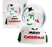 Ailgely Ball Cristallino Luminoso di Natale, Ornamenti da Desktop in Vetro Simpatici da Sogno per Bambini, Luce Notturna di Pittura con Atmosfera, Stabile in Resina, Palla Leggera (Pupazzo di)