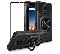 Ailiber Compatibile con Cricket Icon 3/AT&T Motivate 2 Case, Cricket Splendor Screen Protector Ring Kickstand per supporto magnetico auto, Heavy Duty antiurto copertura del telefono per Icon 3-Black