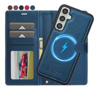Ailicici Custodia per Samsung Galaxy S25 FE 2-in 1 rimovibile magnetica senza fili, chiusura RFID, scomparto per carte di credito, custodia in pelle, custodia antiurto pieghevole, 4G/5G