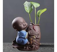 AILIFE pianta idroponica in ceramica Tea Pet ornamenti piccolo Buddha Statua Monaco Figurine Desktop Flower Pot Decorazione Tea Accessori