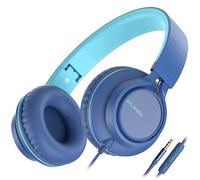 AILIHEN C8 Cuffie Cablate Con Microfono Cuffie On-Ear Pieghevoli e Regolabili Controllo Volume Audio Stereo HD Jack Da 3,5 mm Per Chromebook, Laptop, Smartphone, Studio, Ufficio, Viaggi(Blu)