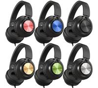 AILIHEN Cuffie cablate per scuola, cuffie sovrauricolari con microfono, per bambini, studenti, adolescenti, aule, biblioteche, Chromebook, laptop, regolabili, pieghevoli, jack da 3,5 mm (multicolore)