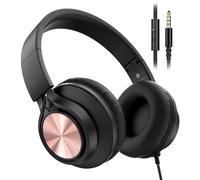 AILIHEN Cuffie per bambini con microfono, oltre 10.000 cuffie cablate testate resistenti per scuola, cuffie sovrauricolari pieghevoli per apprendimento online, viaggi in aereo, tablet, jack da 3,5 mm