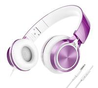 AILIHEN MS300 Cuffie Cablate Con Microfono Per Chromebook Laptop Computer Smartphone, Cuffie Leggere Pieghevoli Da 3,5 mm Per Aula Online Per Ragazzi E Ragazze Della Scuola(Viola Profondo)