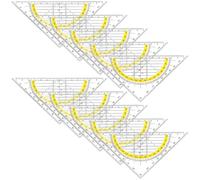 Aililong 10 Pezzi Triangolo Set di Righelli per Plastica Scuola e Ufficio - Geometrie Trasparenti Misurazioni Disegni Precisi