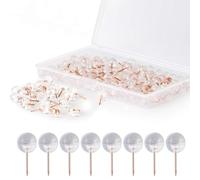 Aililong 100 Pezzi di puntine da Disegno Trasparenti con Scatola di immagazzinaggio - Estremamente stabili e riutilizzabili - Ideale per L'Ufficio e l'uso Domestico