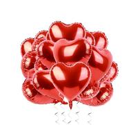 Aililong 20 Pezzi Palloncini a Forma di Cuore Rossi 18 Pollici, ad Elio Rossi, Decorazione Nozze, Fidanzamento, Riutilizzabile e Non tossico, San Valentino