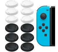 Aililong - 8 Coppie di Tappi Joystick per Nintendo Switch Joy con, ricambi Joycon, Bianco/Nero, Copertura analogica del Pollice.