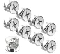 Aililong connettore per mobili 8 Pezzi con eccentrico Attacco a Vite a camma di Collegamento armadi, scaffali, tavoli, Forte Lega di Zinco con scanalatura Trasversale per Una Facile Installazione.