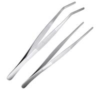 Aililong Set di pinzette 2 Pezzi da 14 cm - Pinzette Curve e dritte in Acciaio Inossidabile, Appuntite e opache, universali Antiscivolo, per Elettronica, Lavoro di Laboratorio e Animali Acquatici