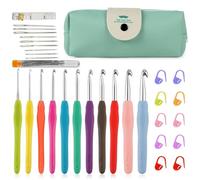 Aililong Set di uncinetti - Set di 32 pezzi Crochet con uncinetti da 2 mm a 8 mm, manici ergonomici in gomma e custodia per riporre oggetti. Il set di uncinetti ideale per principianti ed esperti