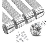 Aililong Specchio Autoadesivo - 4 Rotoli 5856 Pezzi 5 x 5 mm Piastrelle a Mosaico per Progetti Fai Da Te - Decora Bagno e KTV Con Effetto Specchio