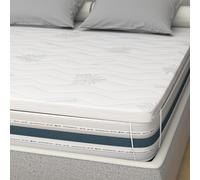 AILIME SRL Topper BUGNATO in Memory Singolo 85X190 H 7 CM SFODERABILE in Aloe Vera - CORRETTORE per Materasso