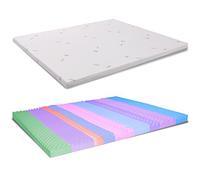 AILIME SRL Topper Memory alla Francese BUGNATO 140X195 H 7 CM SFODERABILE Aloe Vera - CORRETTORE per Materasso