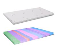 AILIME SRL Topper Memory Singolo 80X195 H 7 CM SFODERABILE in Aloe Vera - CORRETTORE per Materasso Fuori Misura