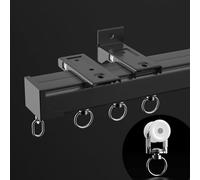 AILIMENG per Uso Intensivo Binario per Tende in Alluminio per Forma A L E Forma A U,Montaggio A Soffitto Lega di Traccia Nano Silence(Black-Top,130cm/4.3ft)