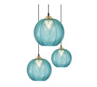 AILIUXIAOYAN Lampadario Lampada a sospensione moderna in vetro grigio-verde, paralume sferico cavo for isola cucina e illuminazione cameretta bambini(Blue)