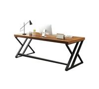 AILIUXIAOYAN Scrivania per computer Scrivania for PC in legno di pino for ufficio domestico con robusta struttura in metallo, moderno tavolo da lavoro for studio e scrittura(180cm)