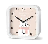 AILIUXIAOYAN Sveglia Studenti di Sveglia Muta dei Cartoni Animati con Talismano alzarsi sul Comodino Desktop Ragazze Ragazzi Speciale Piccolo Orologio elettronico(Square White)