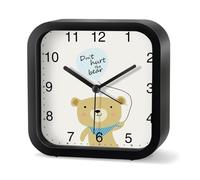 AILIUXIAOYAN Sveglia Studenti di Sveglia Muta dei Cartoni Animati con Talismano alzarsi sul Comodino Desktop Ragazze Ragazzi Speciale Piccolo Orologio elettronico(Square Black)