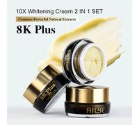 AILKE Crema viso sbiancante, riduce le macchie scure, le macchie solari, la melanina, con collagene, glutatione, anche il tono della pelle per tutti i tipi di pelle