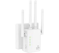 AILKIN Ripetitore WiFi, 1200Mbps Dual Band 2.4G/5G Estensore WIFI, 4 Antenna Amplificatore Wi-Fi, Adatto per l'estensione del segnale Wi-Fi in ufficio e a casa, Miglioratore Internet - Porta Ethernet