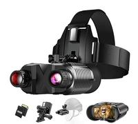 AILNJUC Occhiali per visione notturna, binocolo per visione notturna, compatibile con casco tattico militare, messa a fuoco lunga a infrarossi, zoom digitale 8X, scheda SD da 32 GB