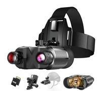 AILNJUC Occhiali per visione notturna, binocolo per visione notturna, compatibile con casco tattico militare, messa a fuoco lunga a infrarossi, zoom digitale 8X, scheda SD da 32 GB
