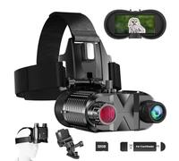 AILNJUC Occhiali per visione notturna da montare sulla testa, ricaricabili, a mani libere, binocolo digitale a infrarossi per adulti, zoom digitale 8x, compatibili con casco Fast MICH, caccia tattica